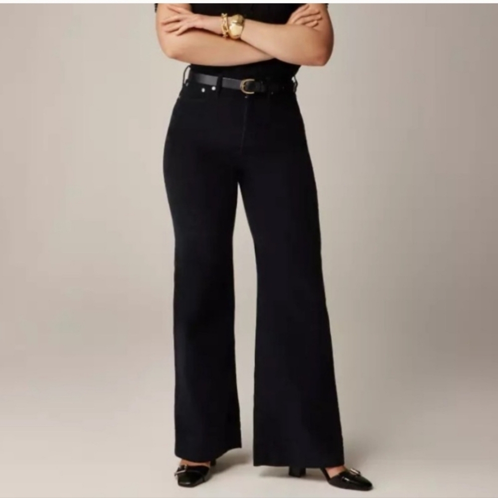 EUC 29P J. Crew Wide Leg Black Corduroy Trousers